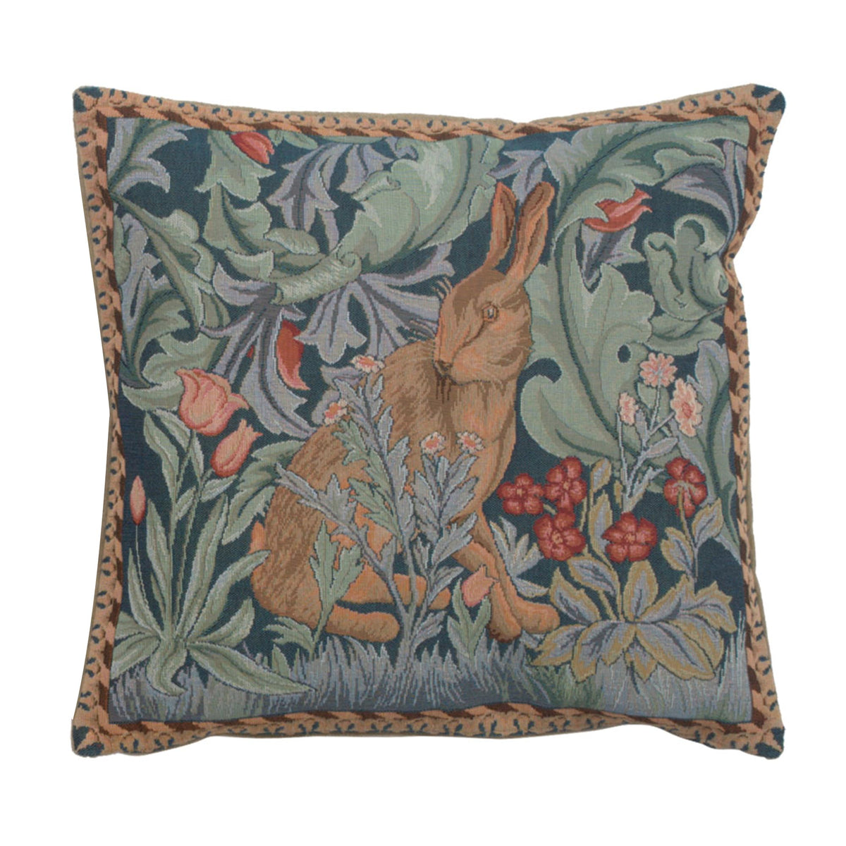 William Morris Birds Face to Face II Tapestry Throw Pillow Cover 19 x 19 in