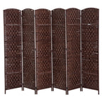 HOMCOM Room Divider 4-Panel, 6FT-Tall Folding Privacy Screen, Natural