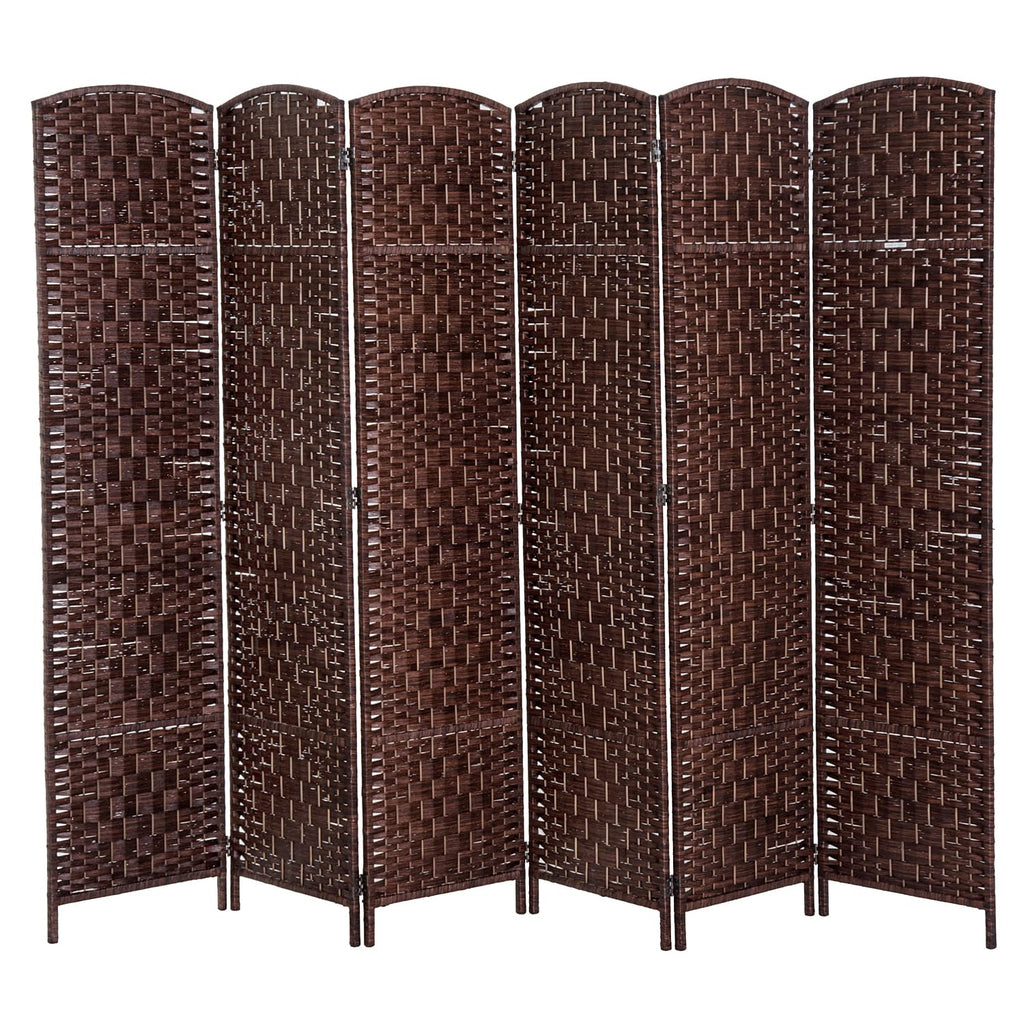 HOMCOM Room Divider 6-Panel, 6FT-Tall Folding Privacy Screen, Natural