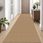 EARTHALL Woven Area Rugs 6x9 Ft Washable Living Room Rugs Non Slip Rubber Backed Dining Room Rug Braided Bedroom Rugs Indoor Floor Carpet for Living Room, Bedroom, Dining Room, Beige/Ivory