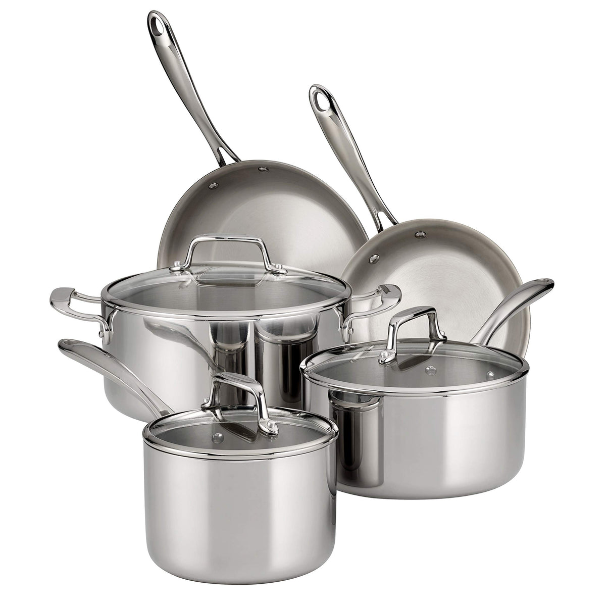 Tramontina Boston Tri-Ply Clad Stainless Steel 12-Pc Pots and Pans Set