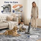 DMOYEST Area Rug Living Room Rugs 9x12 Washable Abstract Grey Carpet