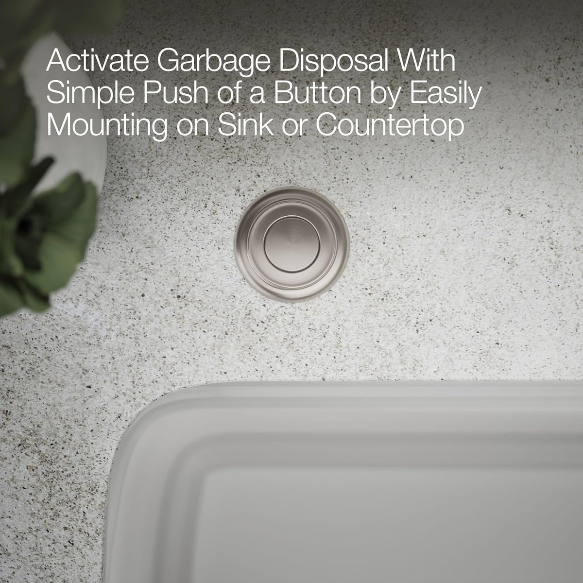 Kohler, 35723-VS, Garbage Disposal Air Switch Kit, Vibrant Stainless