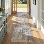 DMOYEST Area Rug Living Room Rugs 9x12 Washable Abstract Grey Carpet