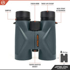 Athlon Optics, Midas, Binocular, 10 x 42 ED Roof