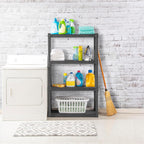Sterilite 4 Shelf Unit, Heavy-Duty Plastic Utility Storage Rack, 2-Pack