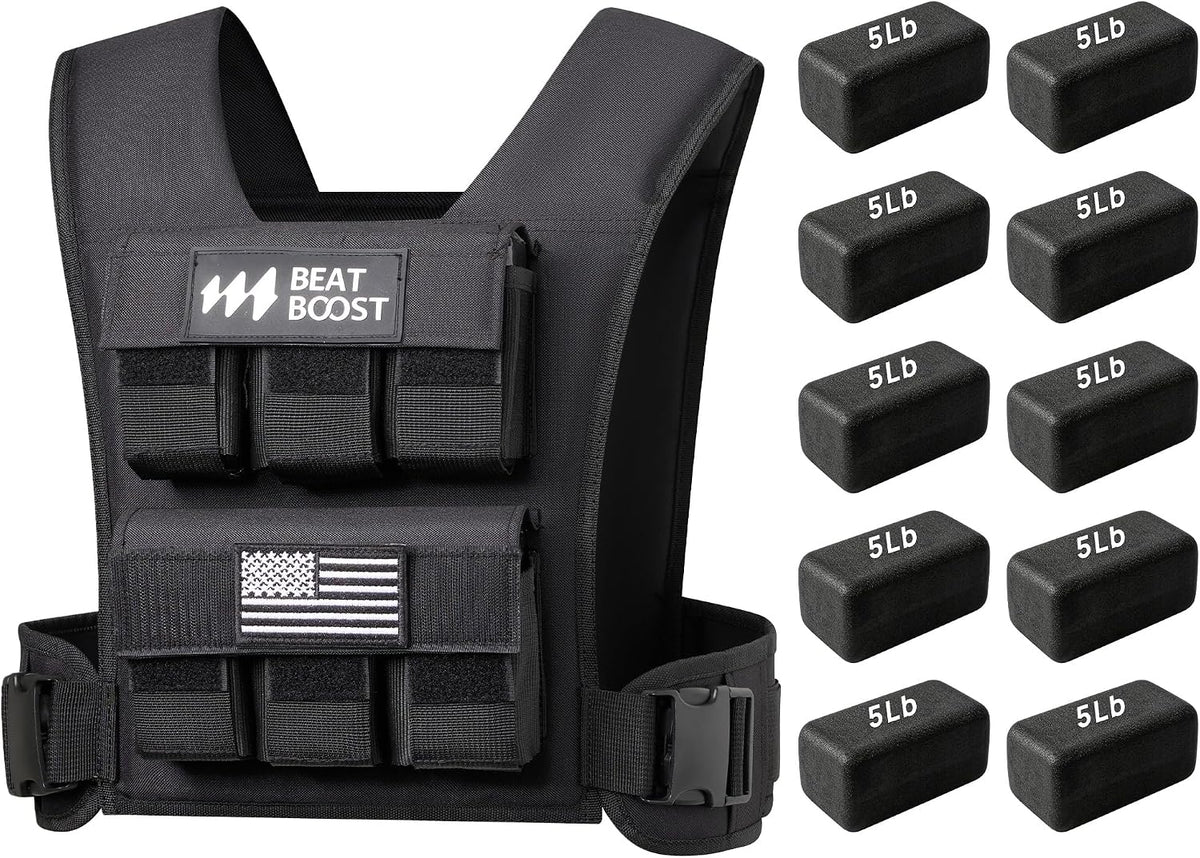 Weighted Vest Adjustable for Men, 20LB/30LB/40LB/50LB/60LB/70LB/80LB Vest