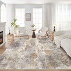 DMOYEST Area Rug Living Room Rugs 9x12 Washable Abstract Grey Carpet