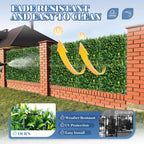 ECOOPTS 20"x20" Faux Ivy Privacy Fence Screen Artificial Boxwood Panels Topiary Hedge Plants for Indoor Outdoor Decoration, #3 Mixed Leaves, 20 Packs