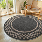 GarveeHome 5x7 Washable Area Rug Checkered Rug for Bedroom Living Room