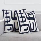 SAFAVIEH Maize Modern Throw Pillows Set of 2, 24x24 Black PIL162A-2424-SET2
