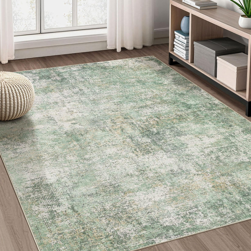 DMOYEST Area Rug Living Room Rugs 9x12 Washable Abstract Grey Carpet