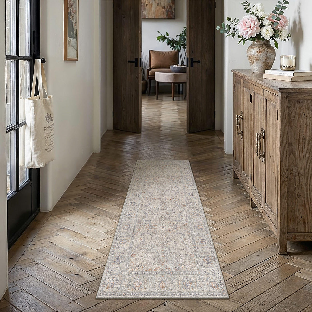HUGEAR 8x10 Beige Neutral Area Rugs Washable Rug Carpet