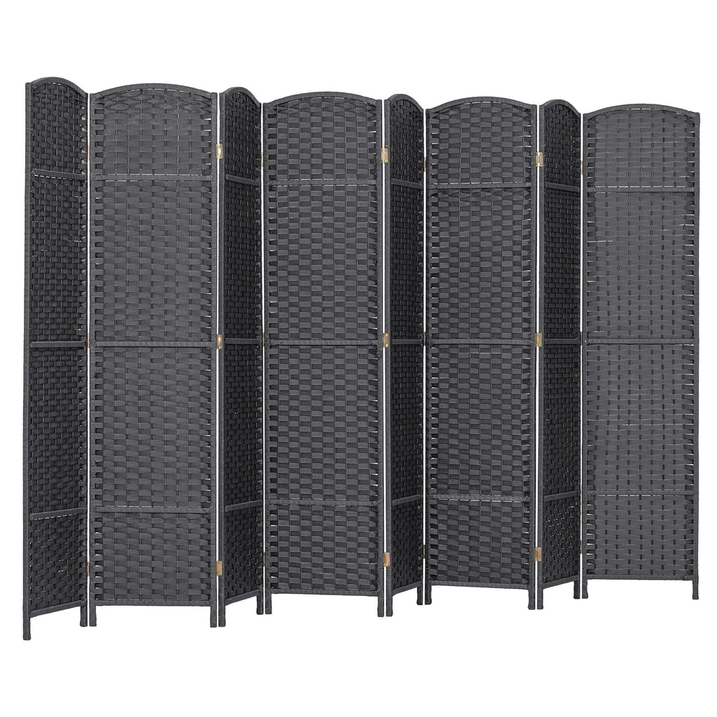 HOMCOM Room Divider 8 Panel Folding Privacy Screen 5.6' Tall Nature Wood