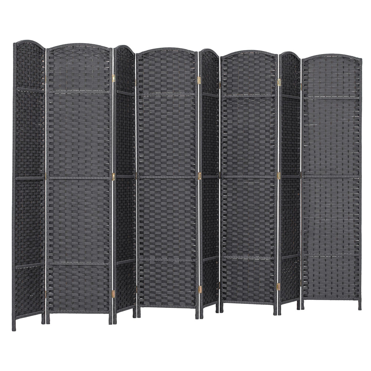 HOMCOM Room Divider 8 Panel Folding Privacy Screen 5.6' Tall Nature Wood