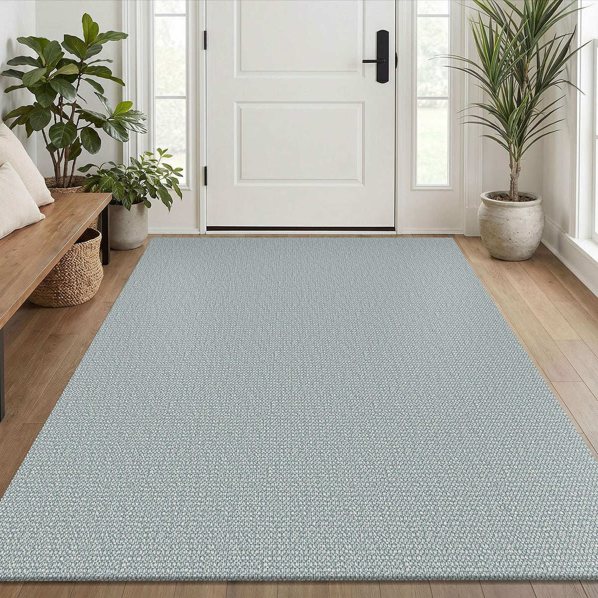 EARTHALL Washable Area Rug, Non Slip Living Room Rug, 5x7 Ft, Sand/Beige