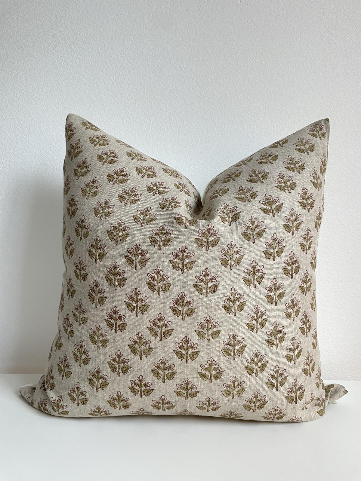 Canyon Theory Studio Hand Block Print Pure Linen 20x20 Inch Throw Pillow Cover: Indoor Outdoor Handmade Vintage Cushion Cover (Keaton)