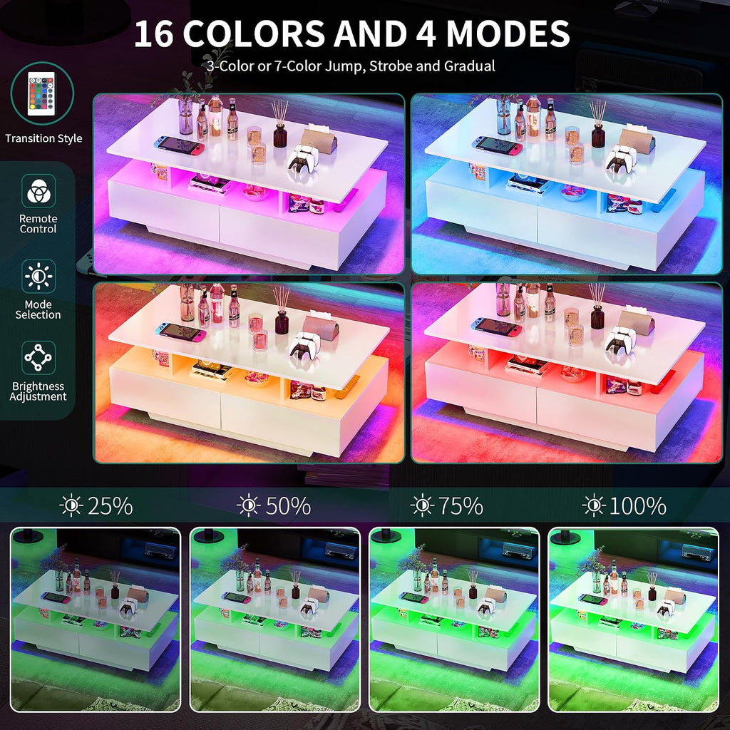 YITAHOME LED Coffee Tables for Living Room