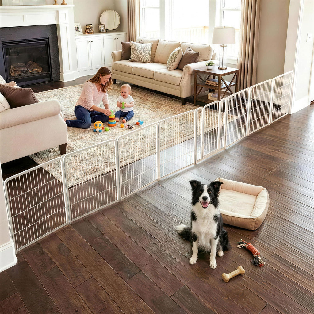FXW Dog Gate, Extra Wide Adjustable for Openings Up to 165", 32" H