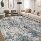 DMOYEST Area Rug Living Room Rugs 9x12 Washable Abstract Grey Carpet