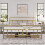 Yaheetech Queen Metal Platform Bed Frame, Victorian Headboard & Footboard