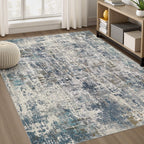 DMOYEST Area Rug Living Room Rugs 9x12 Washable Abstract Grey Carpet
