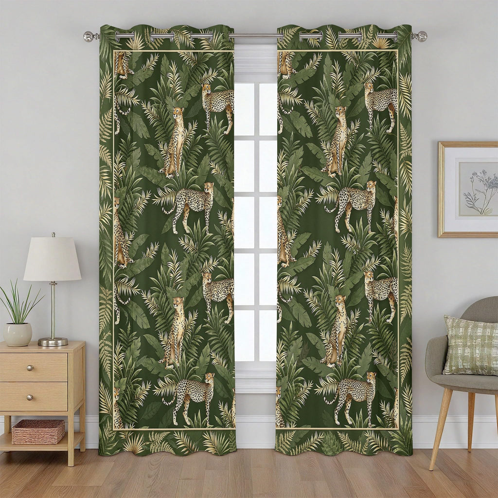 Chicken Curtains for Bedroom, Botanical Leave Chicken Curtains