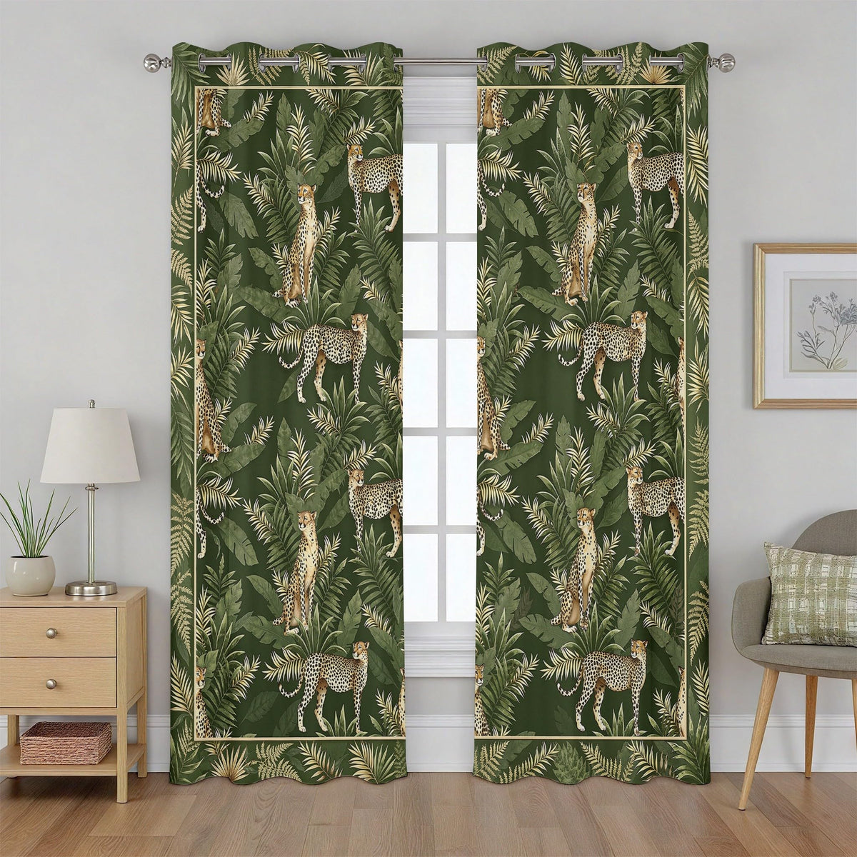 Chicken Curtains, Botanical Leave Chicken Curtains 84 Inch Length