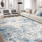 DMOYEST Area Rug Living Room Rugs 9x12 Washable Abstract Grey Carpet