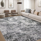 DMOYEST Area Rug Living Room Rugs 9x12 Washable Abstract Grey Carpet