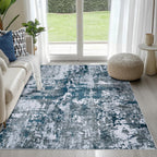 8x10 Area Rugs for Living Room Washable Bedroom Dining Room Blue Grey