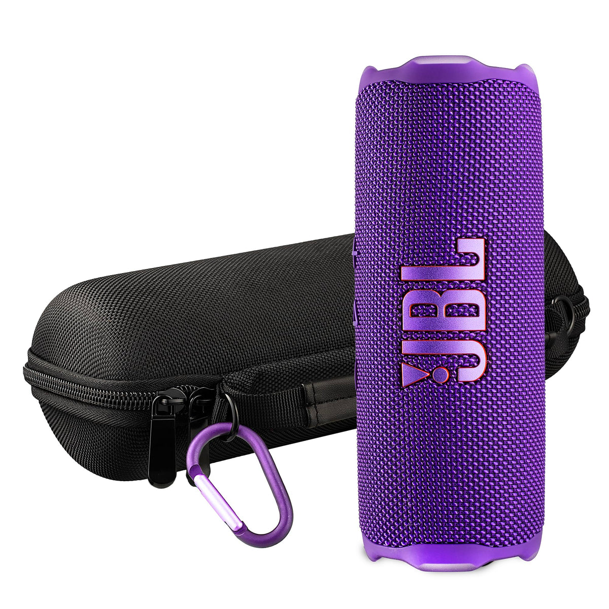 JBL FLIP 7 (Black) Waterproof Portable Speaker Bundle with X-Halo Hardcase (Black)