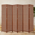 4 Panel Bamboo Room Divider, Folding Privacy Screen, Natural