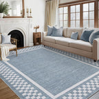 GarveeHome 5x7 Washable Area Rug Checkered Rug for Bedroom Living Room