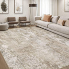 DMOYEST Area Rug Living Room Rugs 9x12 Washable Abstract Grey Carpet