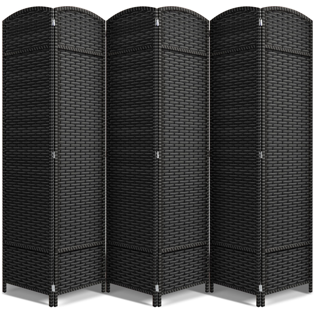 Sorbus Foldable Room Divider, Mesh Privacy Screen (6 Panel, Black)