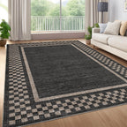 GarveeHome 5x7 Washable Area Rug Checkered Rug for Bedroom Living Room