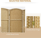 HOMCOM Room Divider 8 Panel Folding Privacy Screen 5.6' Tall Nature Wood