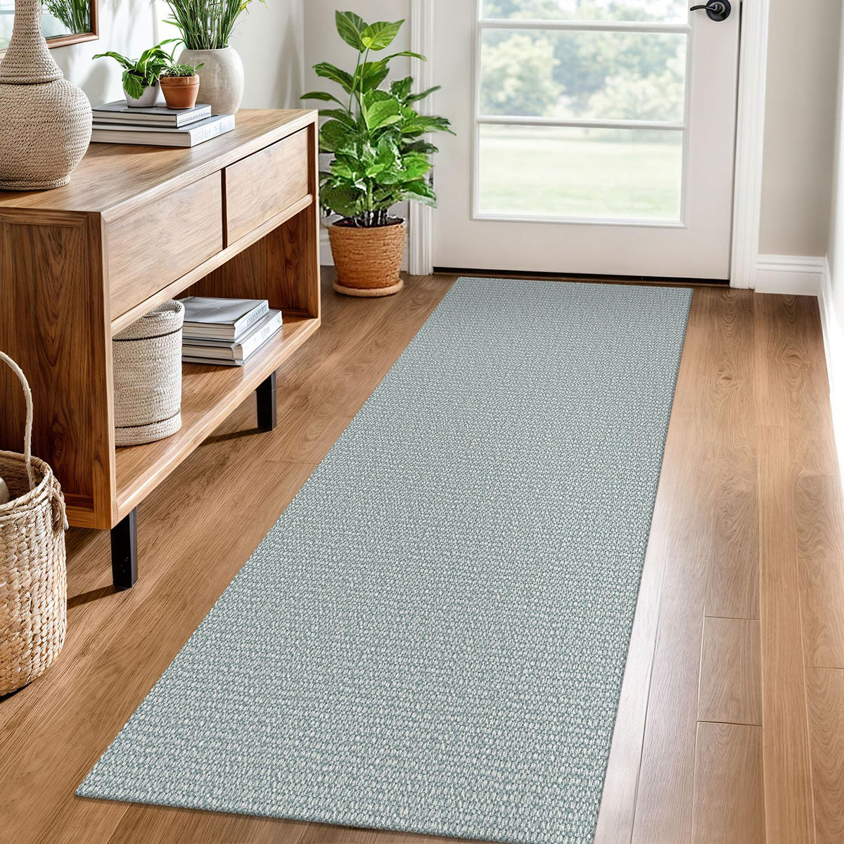 EARTHALL Washable Area Rug, Non Slip Living Room Rug, 5x7 Ft, Sand/Beige