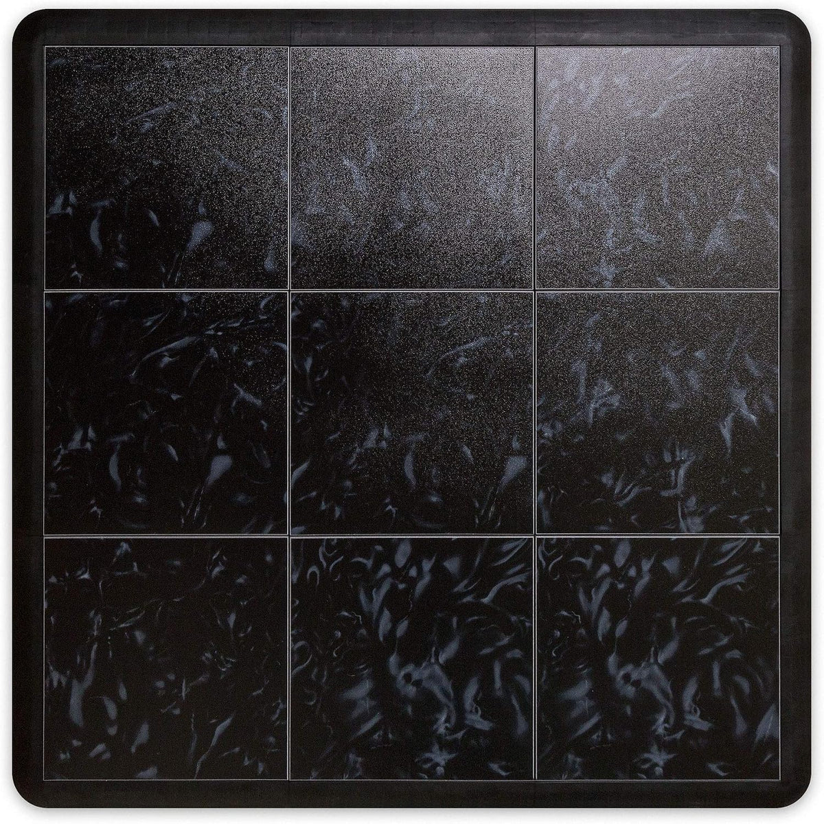 Big Floors 3X3LUXBLAKFLOOR Modular Interlocking Lightweight Plastic Dance Floor Kit (3' x 3'), Luxury Black, 21 Piece