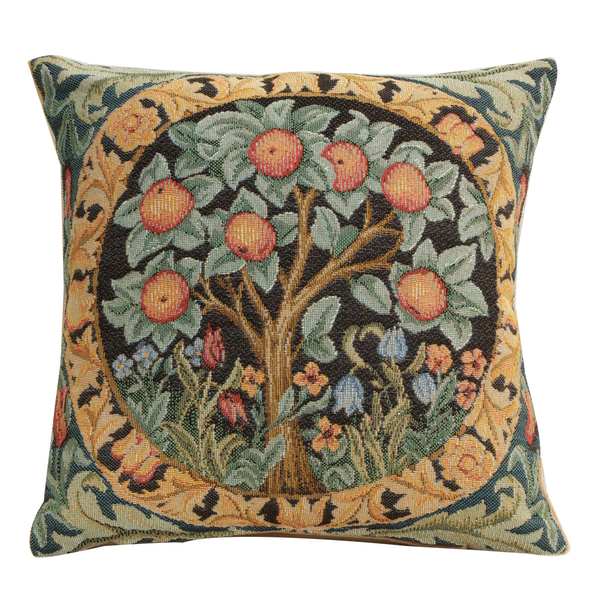 William Morris Birds Face to Face II Tapestry Throw Pillow Cover 19 x 19 in