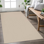 EARTHALL Woven Area Rugs 6x9 Ft Washable Living Room Rugs Non Slip Rubber Backed Dining Room Rug Braided Bedroom Rugs Indoor Floor Carpet for Living Room, Bedroom, Dining Room, Beige/Ivory