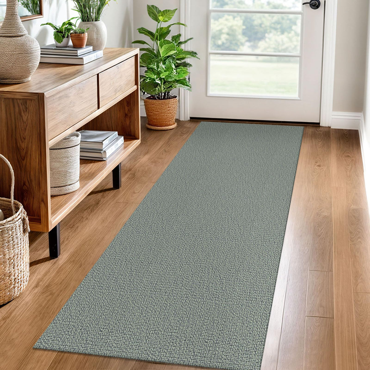 EARTHALL Washable Area Rug, Non Slip Living Room Rug, 5x7 Ft, Sand/Beige