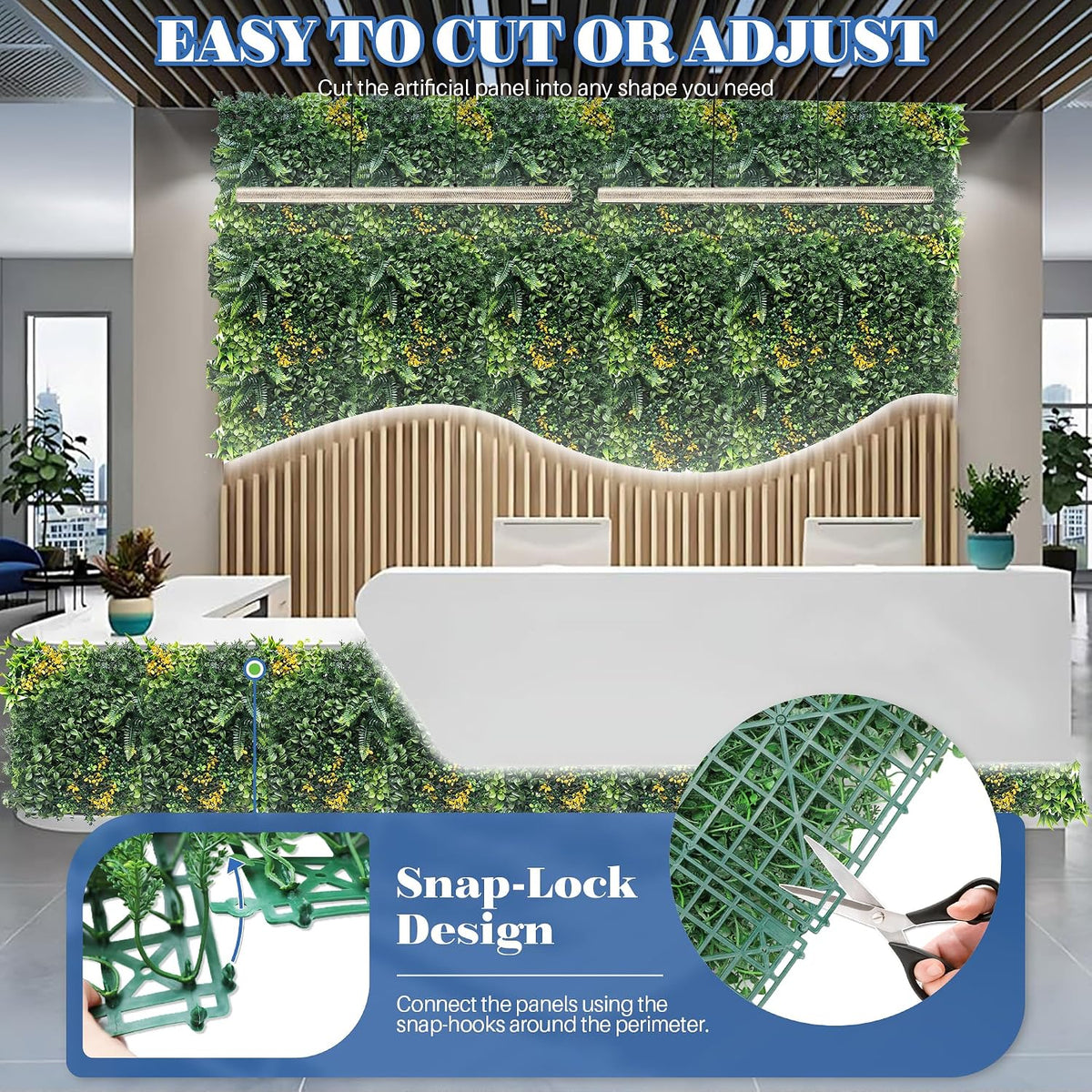 ECOOPTS 20"x20" Faux Ivy Privacy Fence Screen Artificial Boxwood Panels Topiary Hedge Plants for Indoor Outdoor Decoration, #8 Mixed Leaves, 18 Packs
