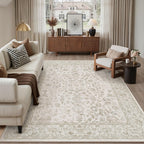 PureCozy Blue 6x6 Round Area Rug Vintage Washable Carpet Non Slip