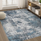DMOYEST Area Rug Living Room Rugs 9x12 Washable Abstract Grey Carpet