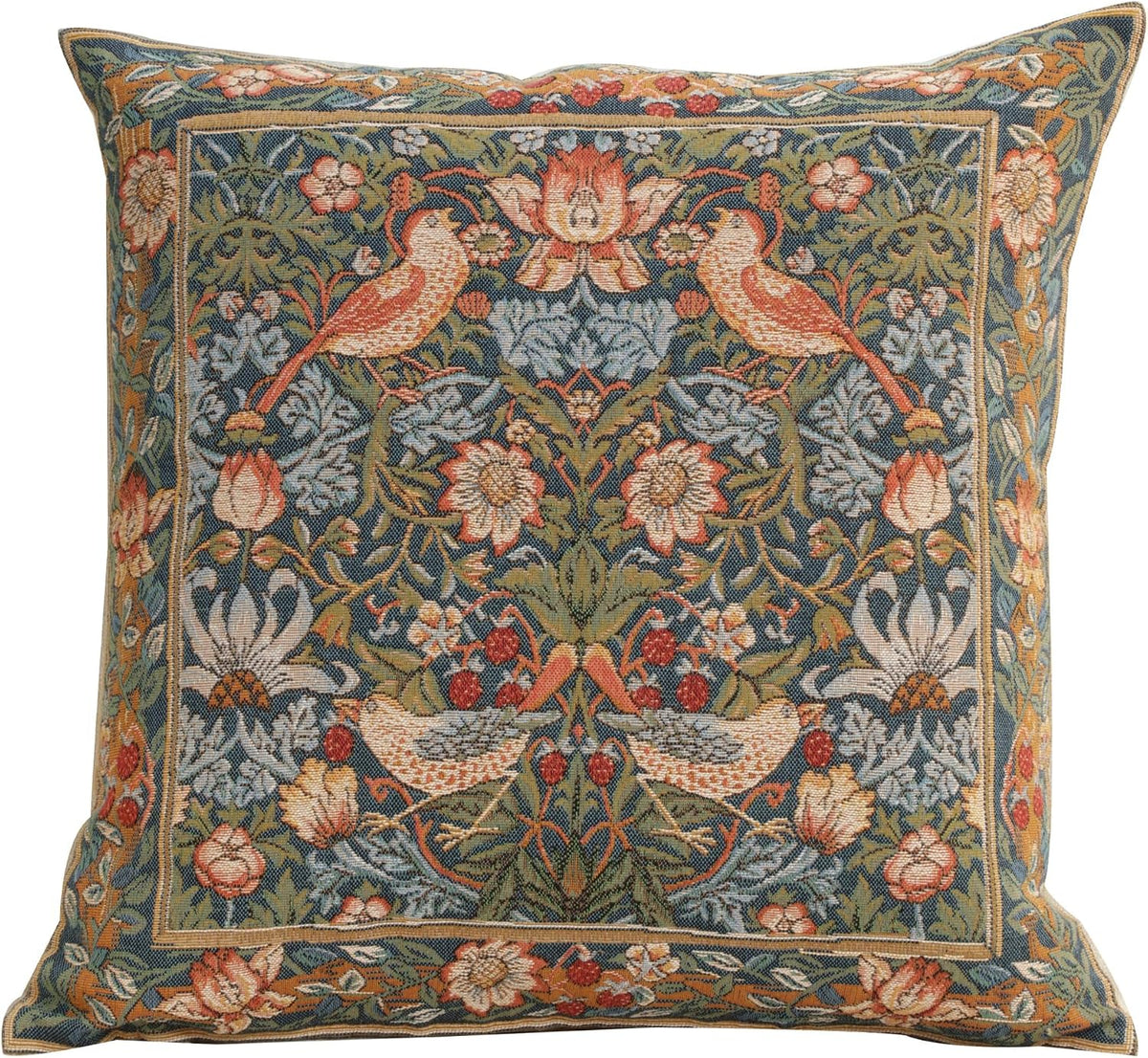 William Morris Birds Face to Face II Tapestry Throw Pillow Cover 19 x 19 in