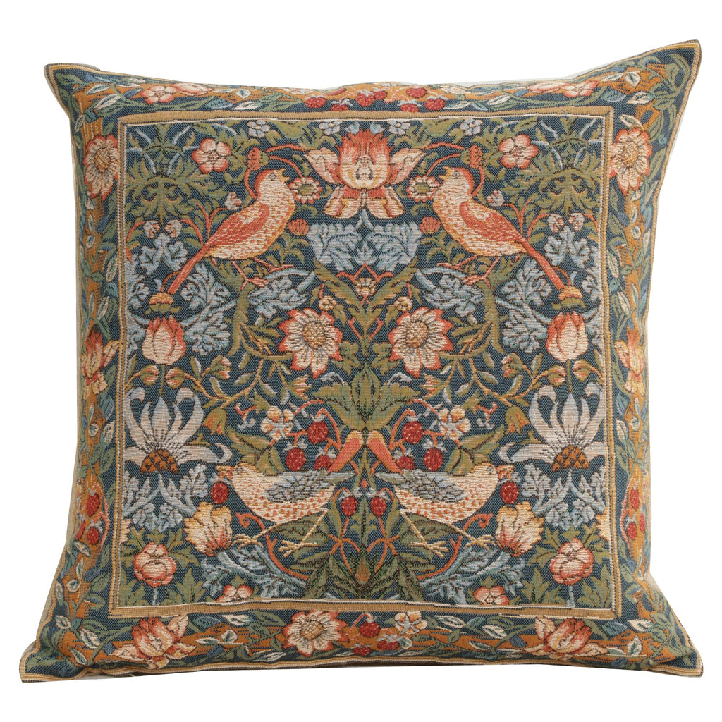 William Morris Birds Face to Face II Tapestry Throw Pillow Cover 19 x 19 in