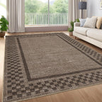 GarveeHome 5x7 Washable Area Rug Checkered Rug for Bedroom Living Room