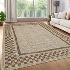 GarveeHome 5x7 Washable Area Rug Checkered Rug for Bedroom Living Room